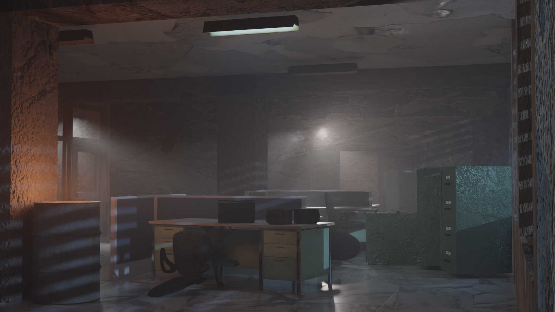 Base render of 3D environment before processing
