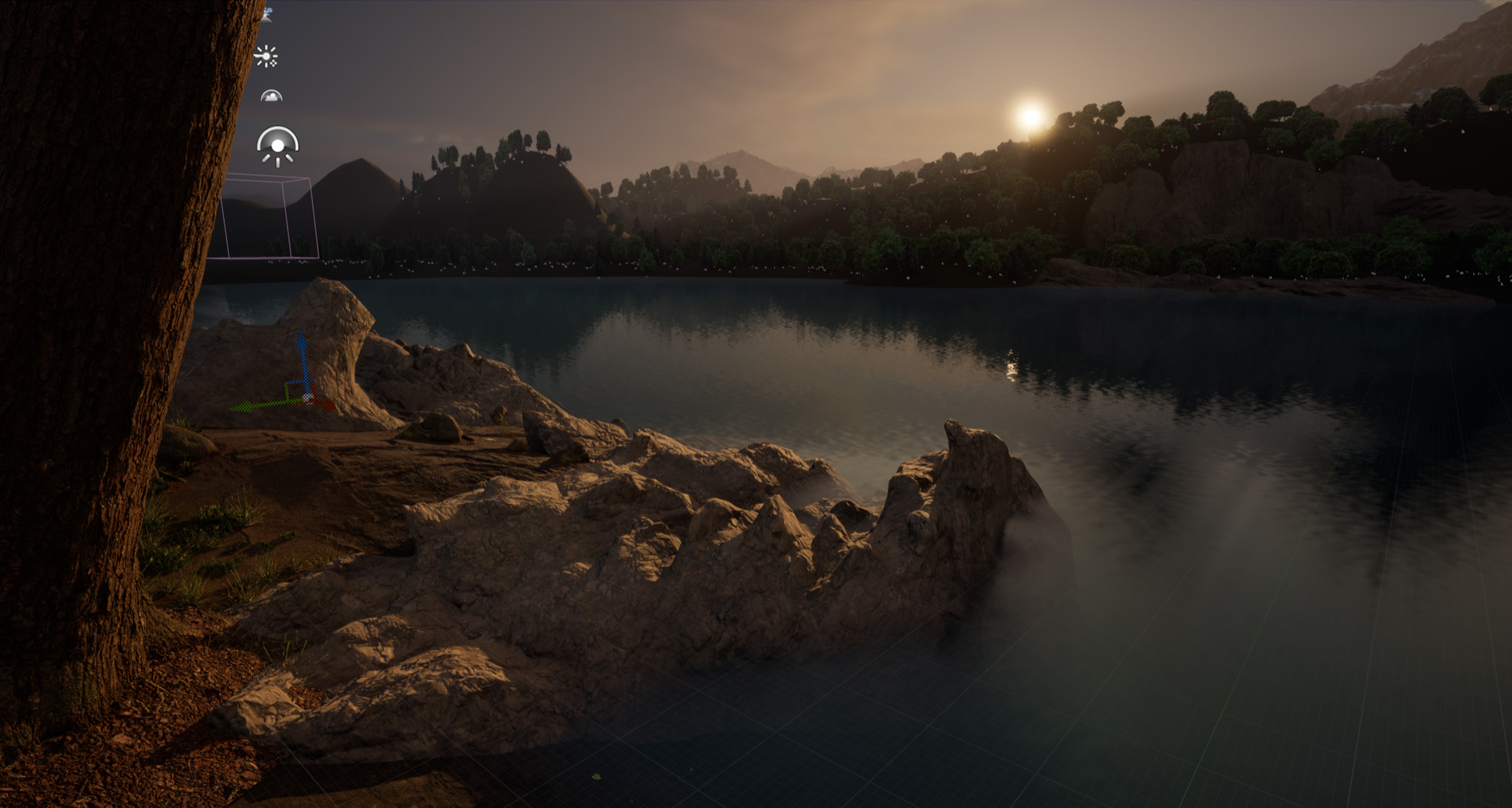 Perspective 1 of an environment created in the Unreal Engine