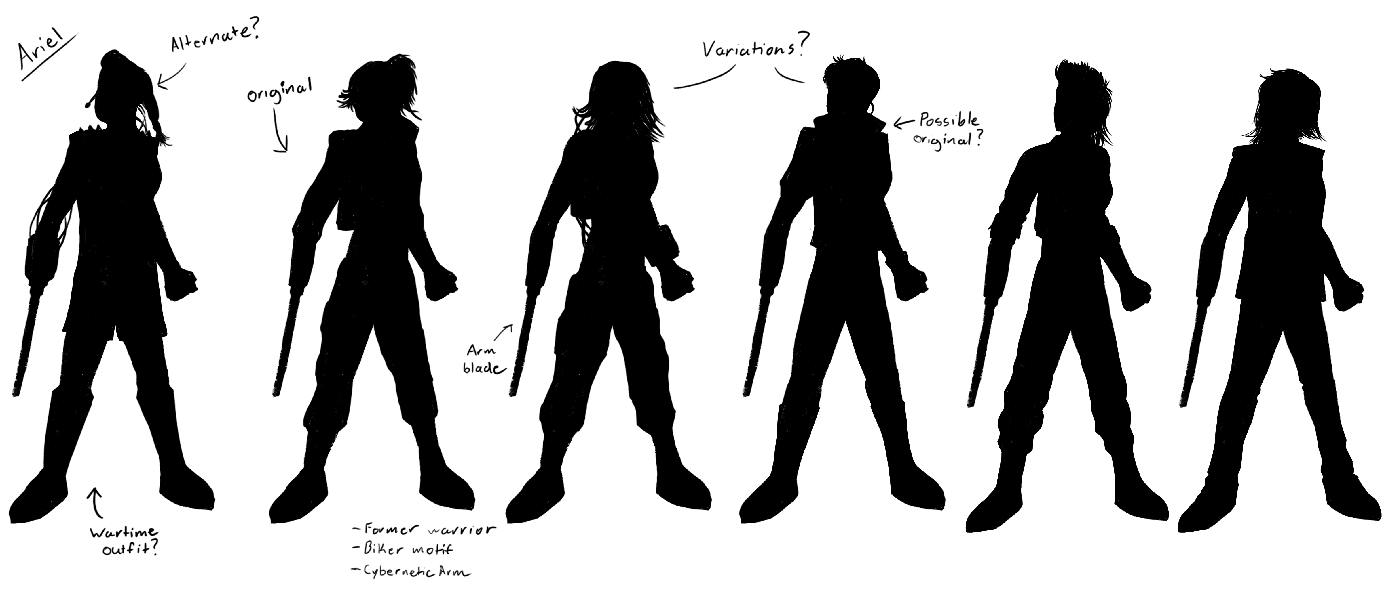 Silhouettes of Ariel character