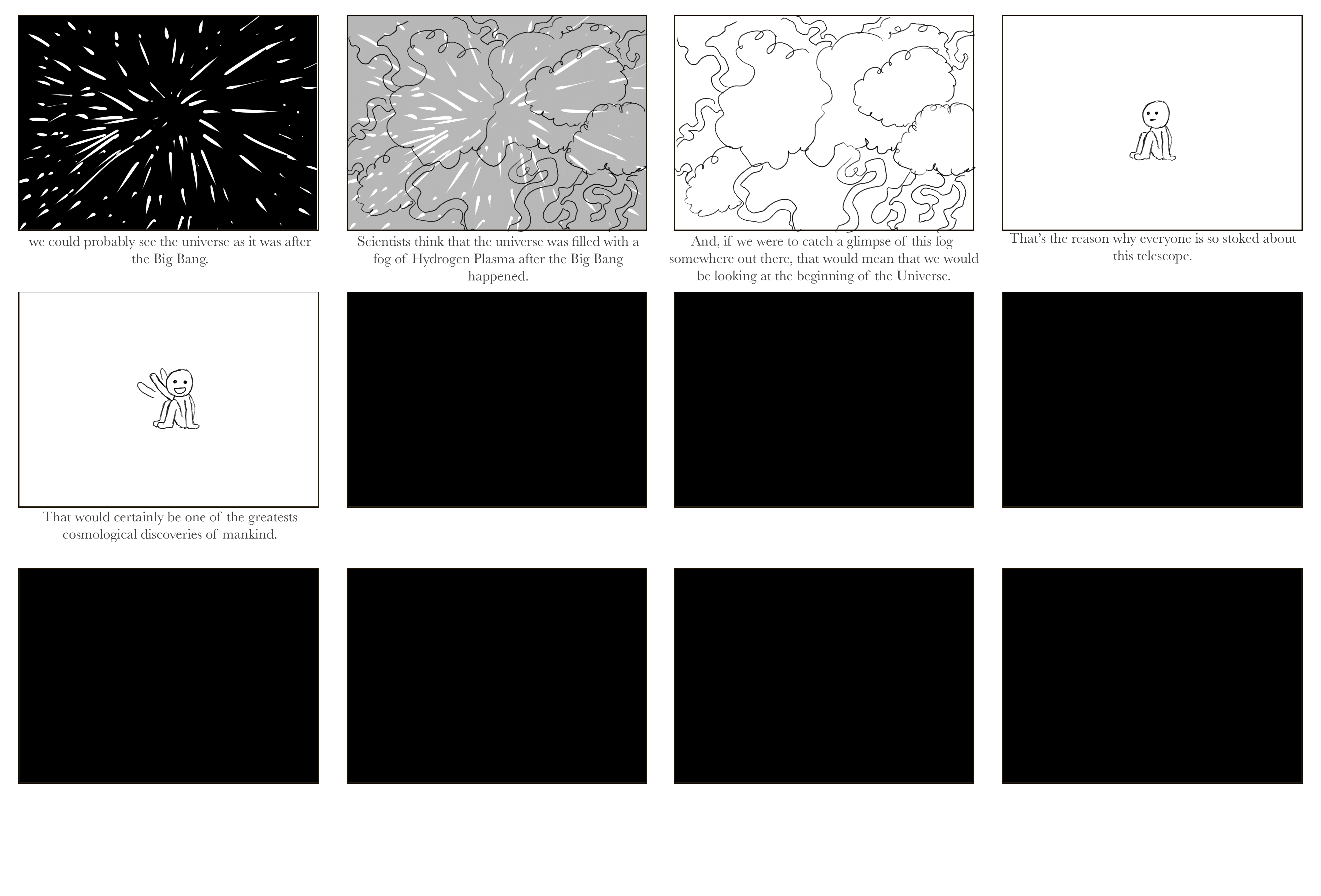 Fourth page of James Webb Telescope storyboard